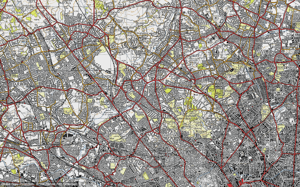 Old Map of Golders Green, 1945 in 1945