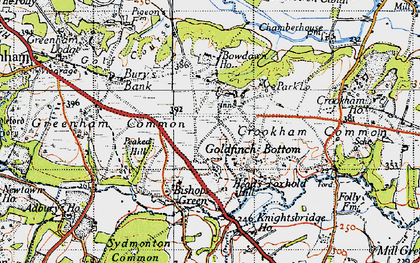 Old map of Goldfinch Bottom in 1945