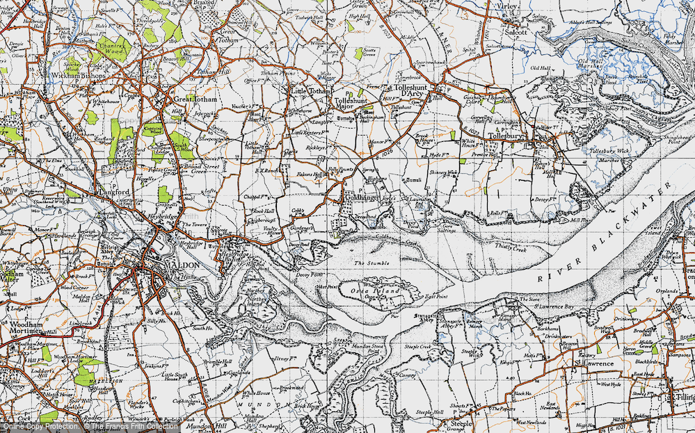 Old Map of Goldhanger, 1945 in 1945