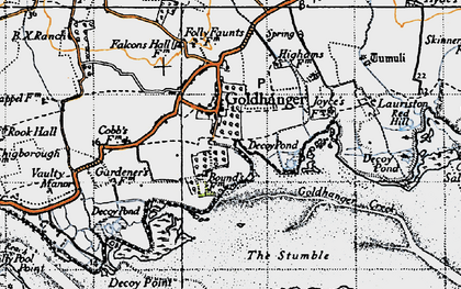 Old map of Goldhanger in 1945