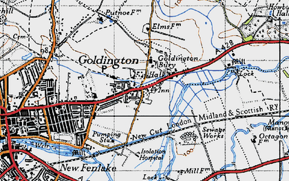 Old map of Goldington in 1946