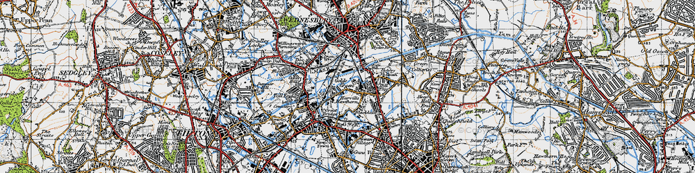 Old map of Golds Green in 1946