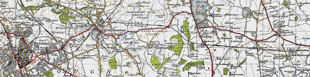 Old map of Goldsborough in 1947