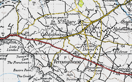 Old map of Goldsithney in 1946