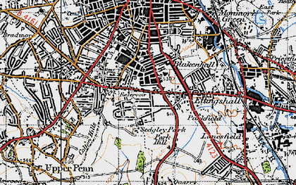 Old map of Goldthorn Park in 1946