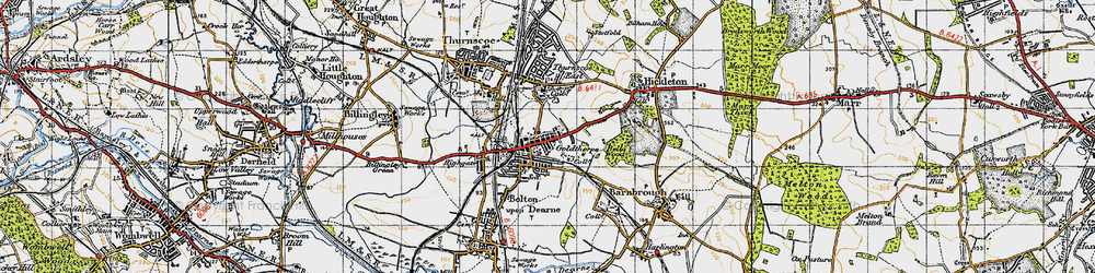 Old map of Goldthorpe in 1947