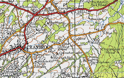 Old map of Golford in 1940