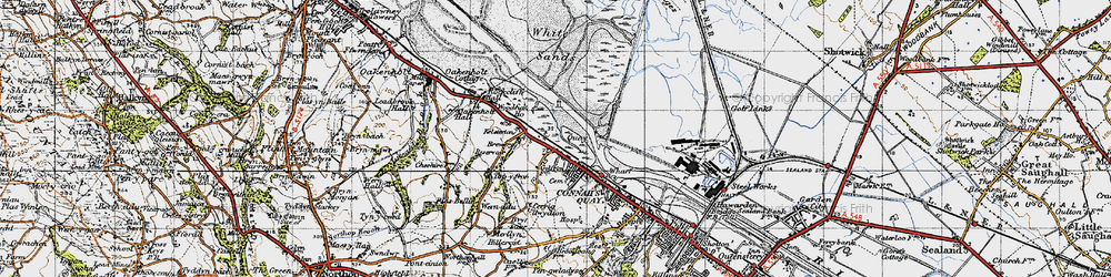 Old map of Golftyn in 1947
