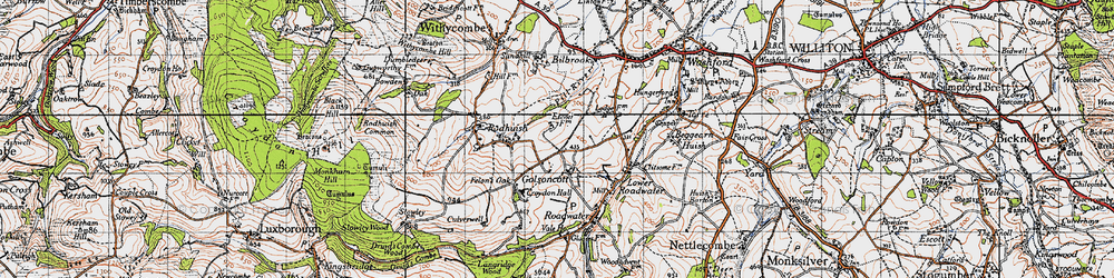 Old map of Golsoncott in 1946
