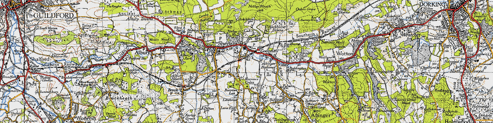 Old map of Gomshall in 1940