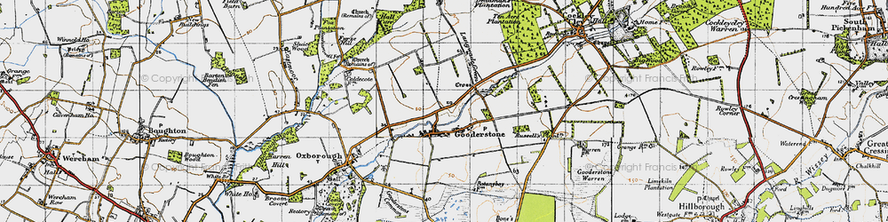 Old map of Gooderstone in 1946