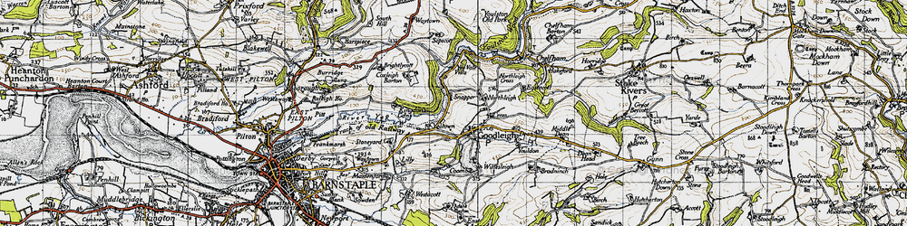 Old map of Goodleigh in 1946