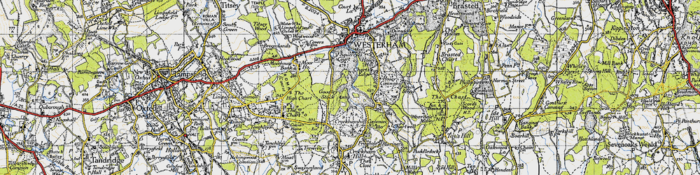 Old map of Goodley Stock in 1946
