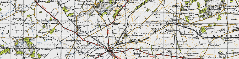 Old map of Goodmanham in 1947