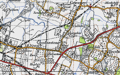 Old map of Goodnestone in 1946