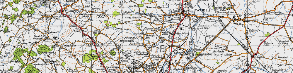 Old map of Goodyers End in 1946