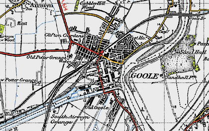 Old map of Goole in 1947