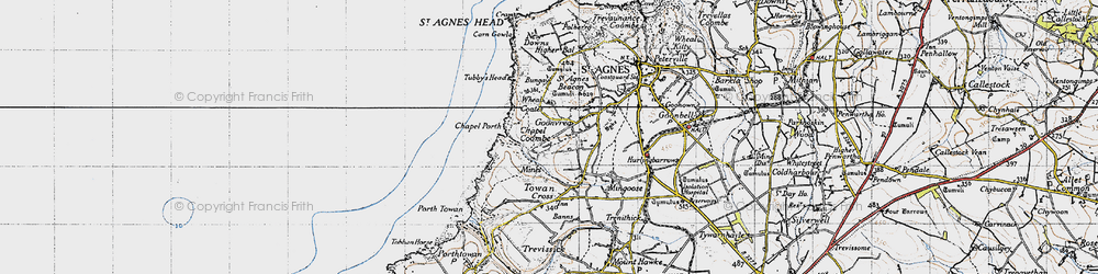 Old map of Goonvrea in 1946