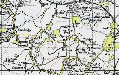 Old map of Goose Green in 1945