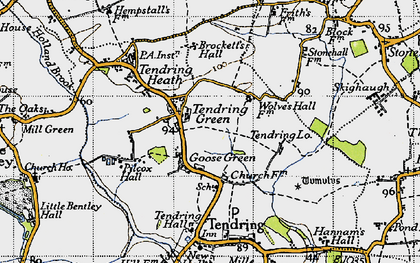 Old map of Brocketts Hall in 1946