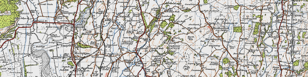 Old map of Preston Patrick Hall in 1947