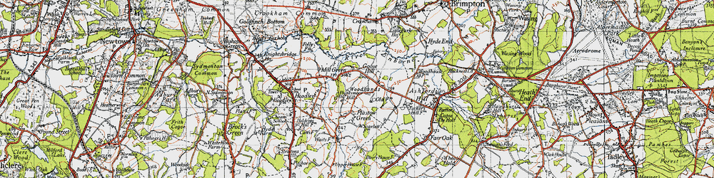 Old map of Goose Hill in 1945