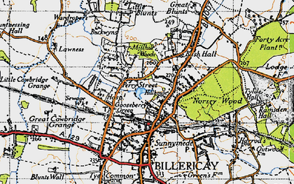 Old map of Gooseberry Green in 1946