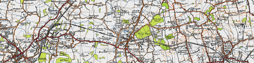 Old map of Gooseberry Green in 1946