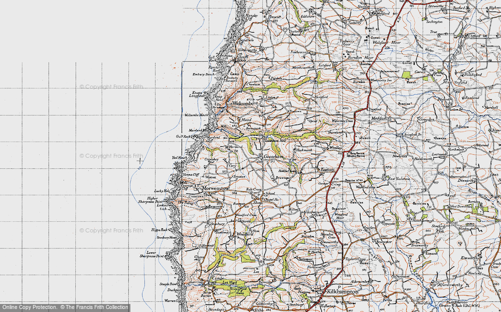 Old Map of Gooseham, 1946 in 1946