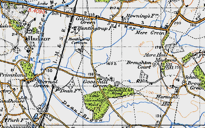 Old map of Goosehill Green in 1947