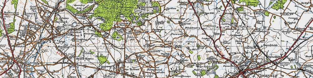 Old map of Goosemoor Green in 1946