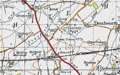 Old map of Goosey in 1947