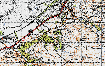 Old map of Afon Anafon in 1947