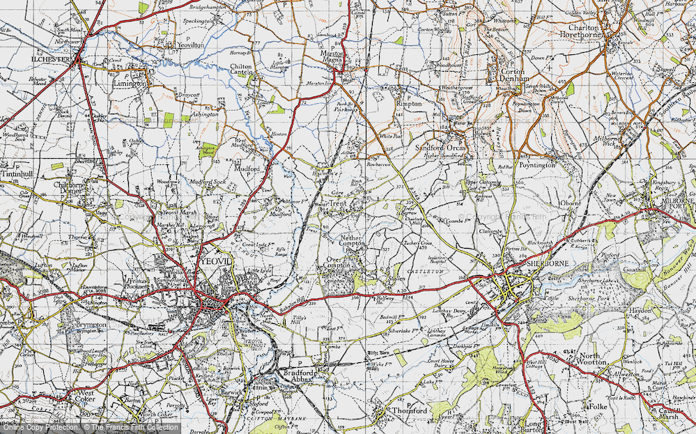 Old Map of Gore, 1945 in 1945
