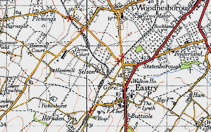 Old map of Gore in 1947