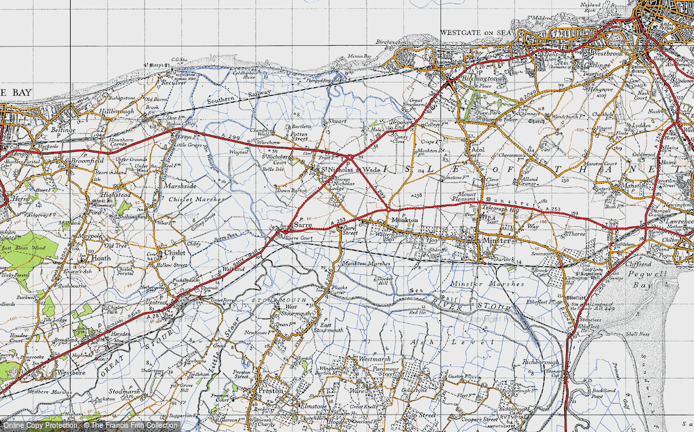 Old Map of Gore Street, 1947 in 1947