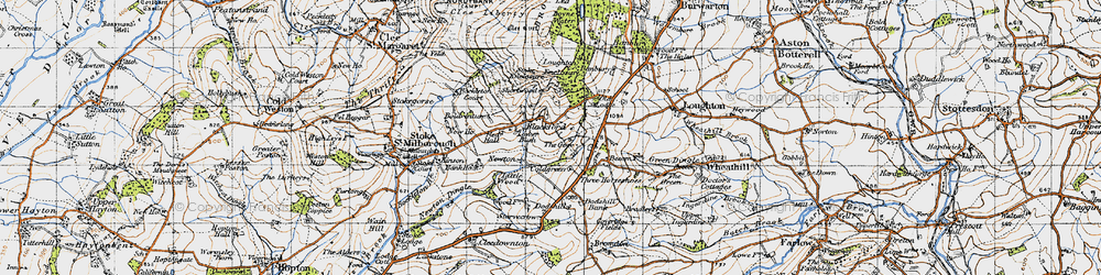 Old map of Gore, The in 1947