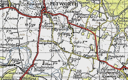 Old map of Gorehill in 1940