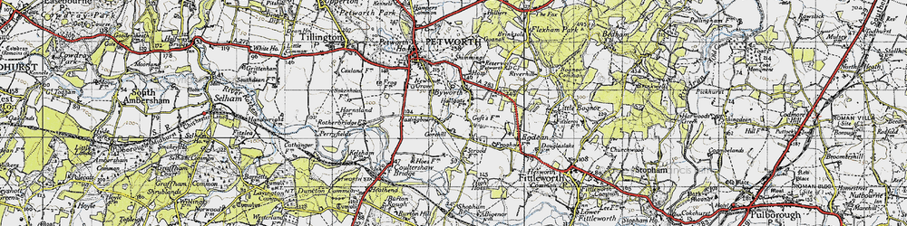 Old map of Gorehill in 1940