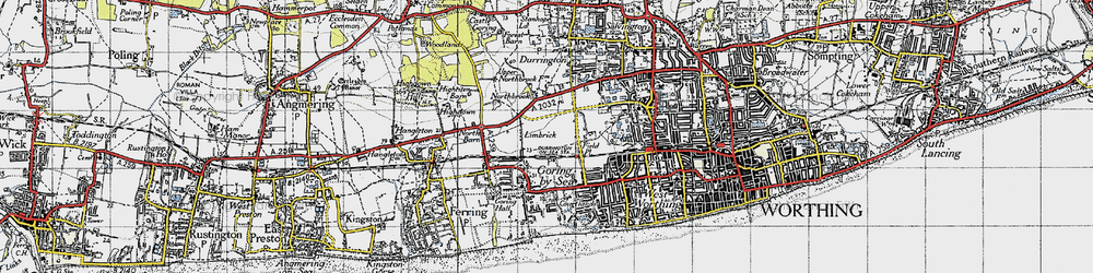 Old map of Goring-by-Sea in 1940
