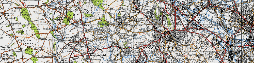 Old map of Gornalwood in 1946