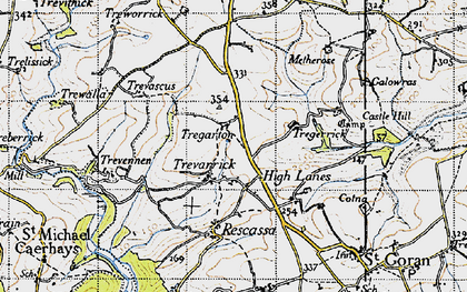 Old map of Gorran High Lanes in 1946
