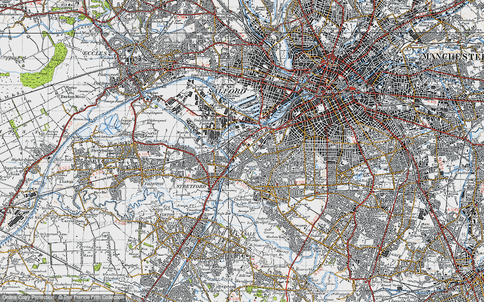 Old Map of Gorse Hill, 1947 in 1947