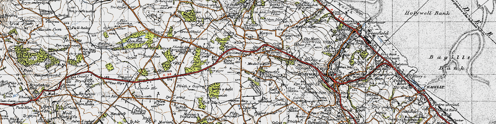 Old map of Gorsedd in 1947