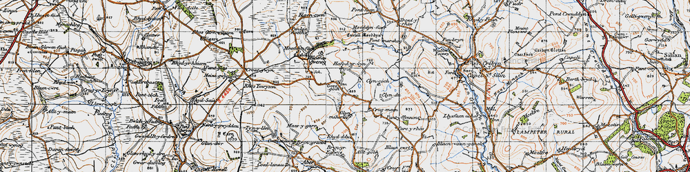 Old map of Blaenau-gwenog in 1947