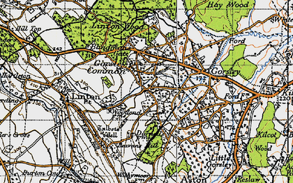 Old map of Gorsley Common in 1947