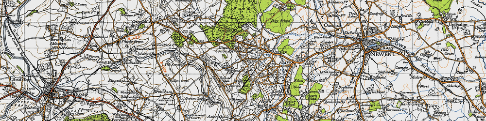 Old map of Gorsley Common in 1947