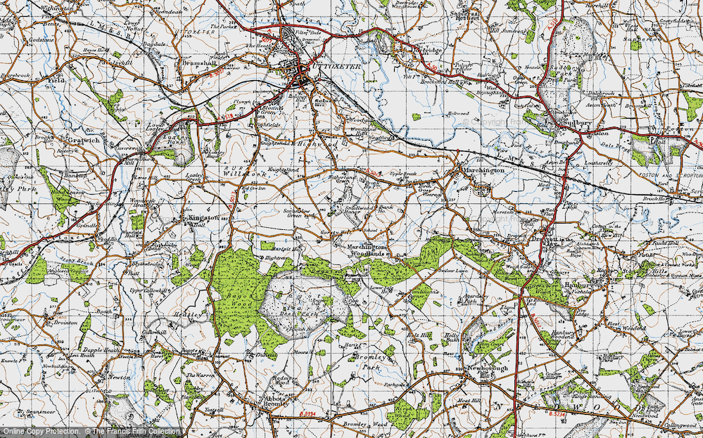 Old Map of Gorsty Hill, 1946 in 1946