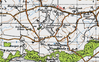 Old map of Gorsty Hill in 1946