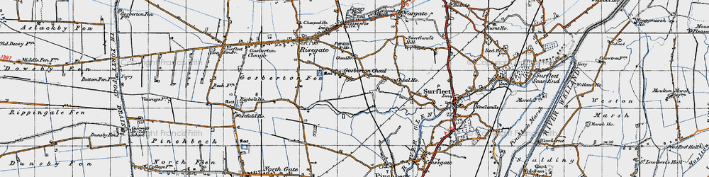 Old map of Gosberton Cheal in 1946
